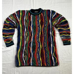 Vintage Coogi Australia 3D Knit Biggie Hip Hop Cosby Sweater Small EUC colorful